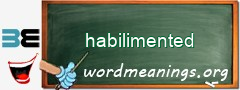 WordMeaning blackboard for habilimented